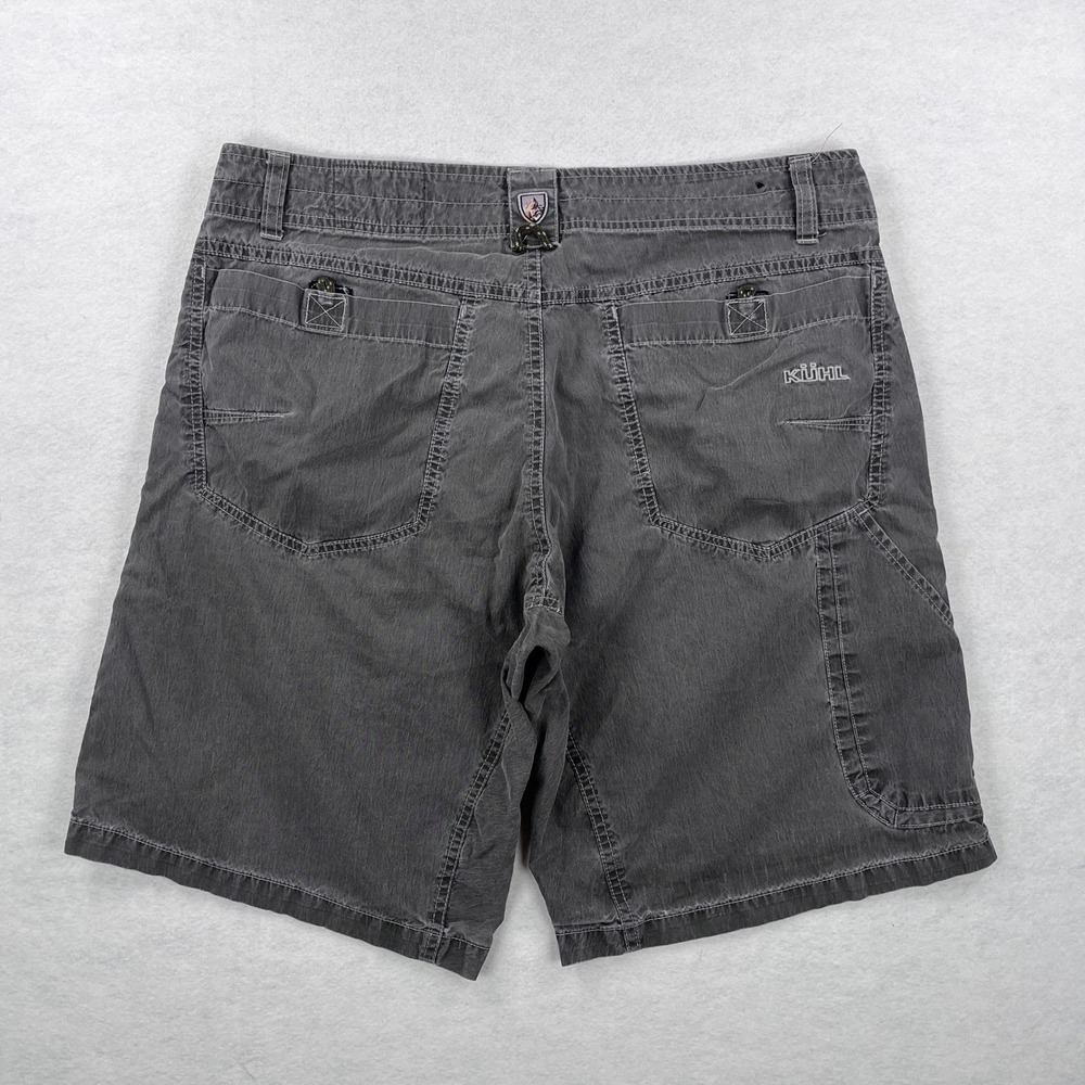Kuhl Ramblr Mens Vintage Patina Dye Cargo Shorts Gray Size 34 Hiking Outdoor